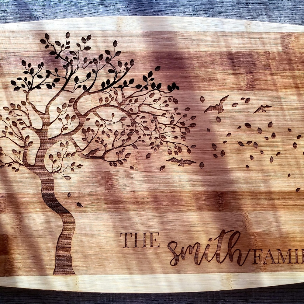 Personalized Engraved Family Bamboo Cutting Board